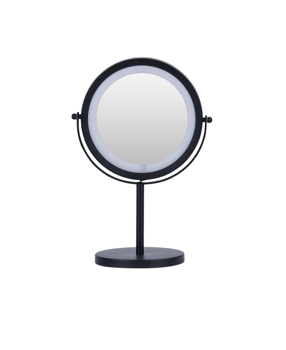 Allure Vogue Illuminated Metal Double Sided Mirror Black